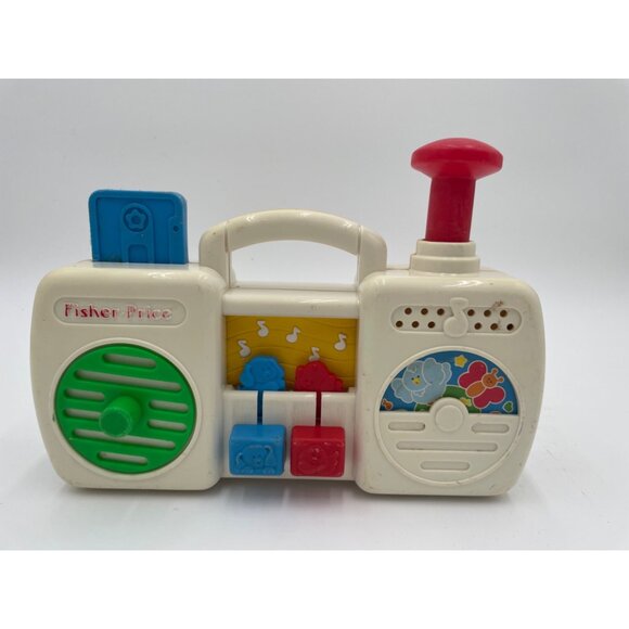 Vintage Fisher-Price Musical Activity Toy Boombox With Interactive Buttons & Lev - Picture 1 of 5